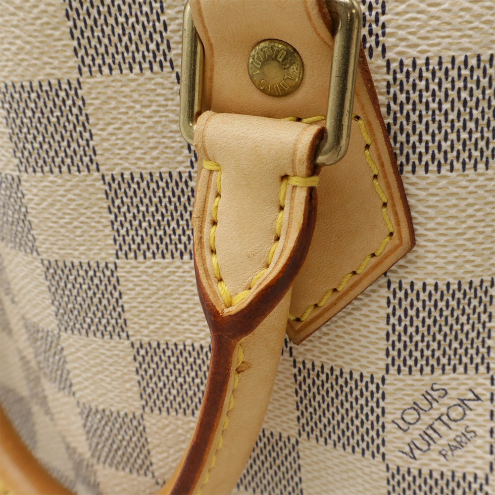 LOUIS VUITTON Damier Azur White Speedy Handbag Boston Bag - Picture 6 of 9